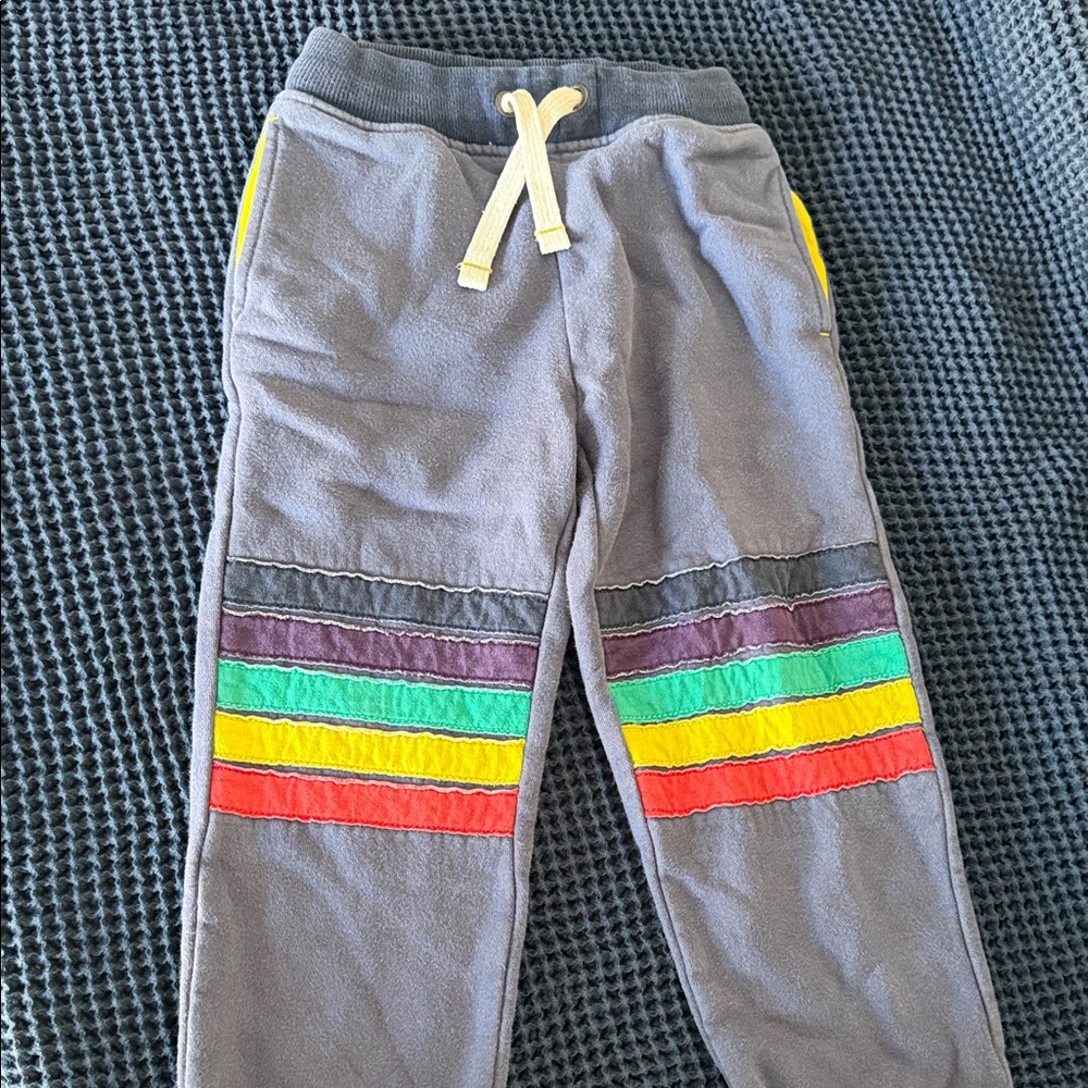 3Y Mini Biden sweatpants with rainbow knees